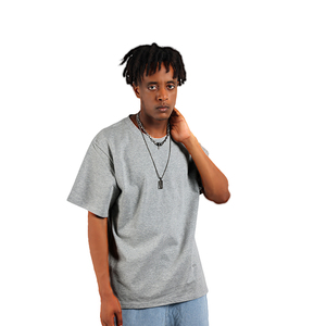 Camisetas de algodón lisas de cuello redondo para hombre, de alta calidad, de tejido grueso, personalizables al por mayor, para verano - Product Image 2