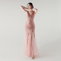 33303 #2025 nouveau col en v profond paillettes Tulle couture robe de soirée en queue de poisson occasion formelle robe de soirée de banquet
