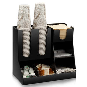 موزع أكواب خشبي بأغطية حامل أكواب TiStm للاستخدام مرة واحدة ومنظم سهل الاستخدام متعدد الأقسام قهوة <span class=keywords><strong>Dr</strong></span> - Product Image 3