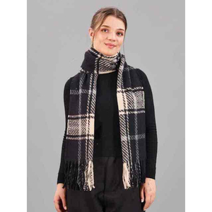 Siêu Bán <span class=keywords><strong>2025</strong></span> Len Kiểm Tra Mufler Vải Với Tùy Chỉnh Màu Sắc Và Kích Thước Có Sẵn Len Làm Kiểm Tra Mufler Vải - Product Image 1