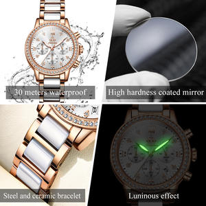 Reloj de Moda FATE Love FL9933 para Mujer y Conjunto de Collar y Pulsera, Reloj de Cuarzo para Mujer con Correa de Acero Inoxidable y Cerámica de Alta Calidad - Product Image 5