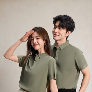 เสื้อโปโลแขนสั้นสีพื้นโพลีเอสเตอร์ชุดทำงานธุรกิจสวมใส่ทุกวัน - Product Image 3