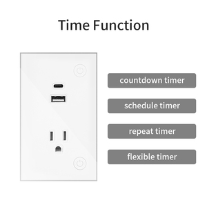 Enchufe de Pared Inteligente WiFi Estándar Estadounidense de 2 Tomas con Panel Táctil de Vidrio Templado para la Aplicación Smart Life, Control por Voz de Alexa y <span class=keywords><strong>Google</strong></span> Home - Product Image 3