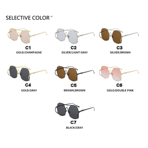 New Fashion <b>Large</b> <b>Frame</b> Unisex UV400 Metal Square Full <b>Frame</b> Adult Sunglasses Model 1028 for Outdoor Use - Product Image 4