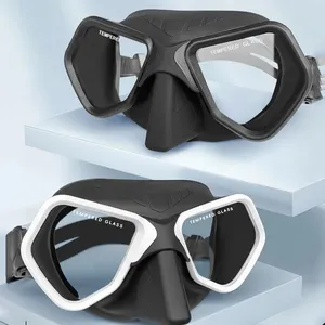 थोक पेशेवर डाइविंग मास्क, मुफ्त डाइविंग वाटरप्रूफ एंटी धुंध सिलिकॉन स्नॉर्कल मास्क, टेम्पर्ड ग्लास कम मात्रा डाइविंग गियर - Product Image 2