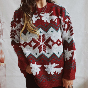 <strong>Women</strong> Sweater <strong>Christmas</strong> Deer Knitted Long Sleeve O-Neck Ladies <strong>Jumper</strong> Fashion Casual Winter Autumn Pullover Clothes <strong>Plus</strong> <strong>Size</strong> - Product Image 2