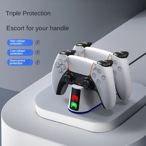 Pour <span class=keywords><strong>PS</strong></span> <span class=keywords><strong>5</strong></span> PRO <span class=keywords><strong>Sony</strong></span> Plays Tation <span class=keywords><strong>5</strong></span> /Slim double poignée affichage LED sans fil charge rapide Base accessoires de jeu - Product Image 3