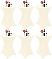 Nappe de Cocktail extensible de 32x43 pouces équipée de nappes rondes hautes pour fête mariage DJ Bar événement Banquet anniversaire