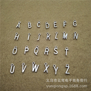 จี้ตัวอักษรเงินทิเบต สีเงินโบราณ สำหรับทำเครื่องประดับ DIY จี้ห้อยคอ สร้อยข้อมือ สร้อยคอ และอุปกรณ์เสริม - Product Image 1