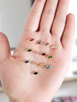 Connecteurs de bijoux permanents en forme de marquise avec pierre de naissance, breloques en acier inoxydable plaqué or 18 carats pour la fabrication de bracelets, colliers et chaînes de cheville DIY