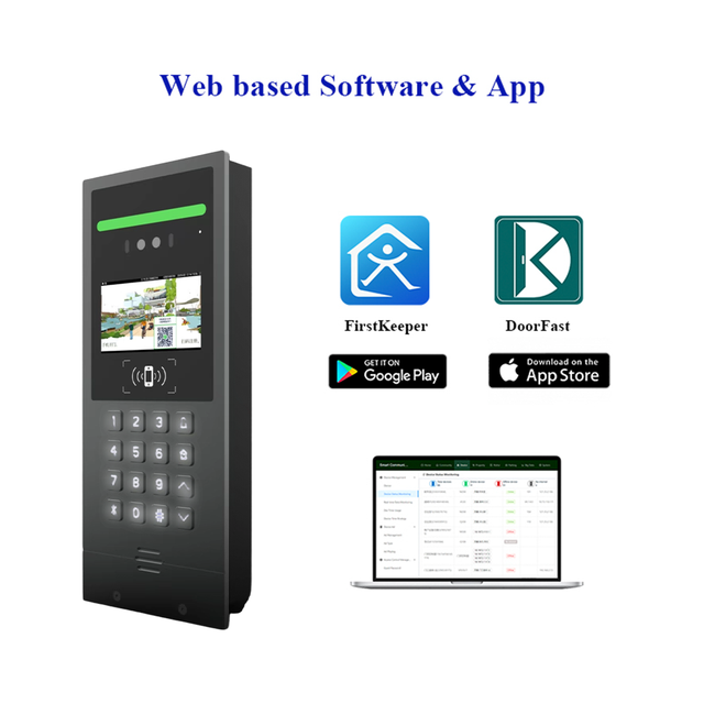 Thinmoo 4.5 Inch Screen Face Recognition Aluminum Alloy Keypad Video Door Phone 1080P Cloud Night Vision Embedded Installation
