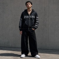 Ensemble 2 pièces streetwear hip-hop vintage pour homme grande taille, délavé à l'acide, avec strass All Star, sérigraphie et rivets métalliques, vente en gros