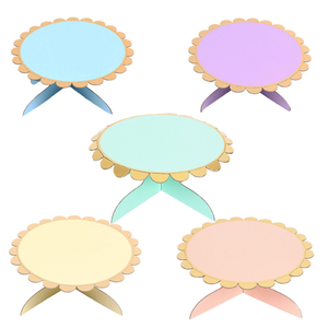 Dudukan kue sekali pakai berdiri kertas karton Bronzing lapisan tunggal untuk dekorasi pesta ulang tahun pabrik peralatan kue - Product Image 1