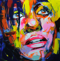 Peinture à l'huile sur toile avec couteau à palette, images d'art pop d'un homme