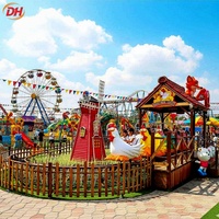 Montagnette pour enfants Chicken Run, 12 places, 9x17m, design poulailler, éclairage LED 220V pour parcs à thème et sites touristiques