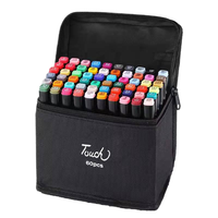Ensemble de 80 marqueurs à double pointe (pinceau et pointe fine) à base d'alcool pour artistes, illustration, manga, design, projets scolaires et artistiques