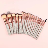 Professionnel personnalisé 18 pièces strass luxe maquillage pinceau ensemble poudre libre Blush ombre à paupières correcteur applicateur outils de beauté