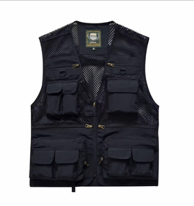 Customized logo double-sided breathable work vest with multiple pockets, unisex sports jacket for both men and <b>women</b> - Product Image 3