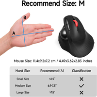 Ratón Óptico Ergonómico con Trackball, para Diestros, Recargable, Inalámbrico BT 2.4G, DPI Ajustable, para Ordenador/PC
