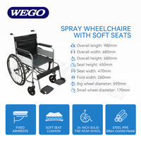 WEGO-Silla de ruedas manual ligera, Plegable, portátil, para adultos, discapacitados, ancianos, para uso doméstico, silla de ruedas exterior