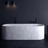 Baignoire ovale de salle de bain à bas prix, en marbre naturel, pour bébé et adulte