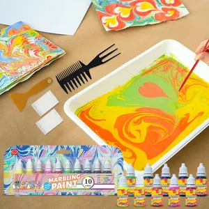 Lernspiel zeug 10 Farben Umwelt freundliches DIY Magic Floating Painting Art Marmorierung sset für Kinder