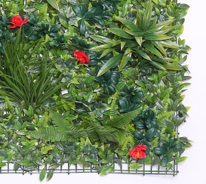 Mur de gazon artificiel extérieur décoratif de style <span class=keywords><strong>3D</strong></span> avec fleurs en plastique mur vert mousse de verre pour mariages espaces intérieurs - Product Image 5