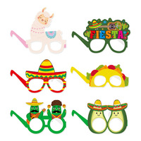 Nouvelles décorations de fête mexicaines, accessoires photo amusants, lunettes en acier inoxydable, imprimé dessin animé, lunettes Piata style carnaval