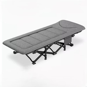 Premium Modern Foldable Steel Frame Reclining Sleeping <strong>Cot</strong> <strong>with</strong> Storage <strong>Drawer</strong> Portable Office Guest Living Room Folding <strong>Bed</strong> - Product Image 2