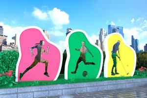 Sculptures sportives colorées en fibre de verre |   Silhouettes d'athlètes dynamiques et figurines d'<span class=keywords><strong>action</strong></span> pour la décoration de gymnases et l'aménagement paysager des complexes sportifs - Product Image 2