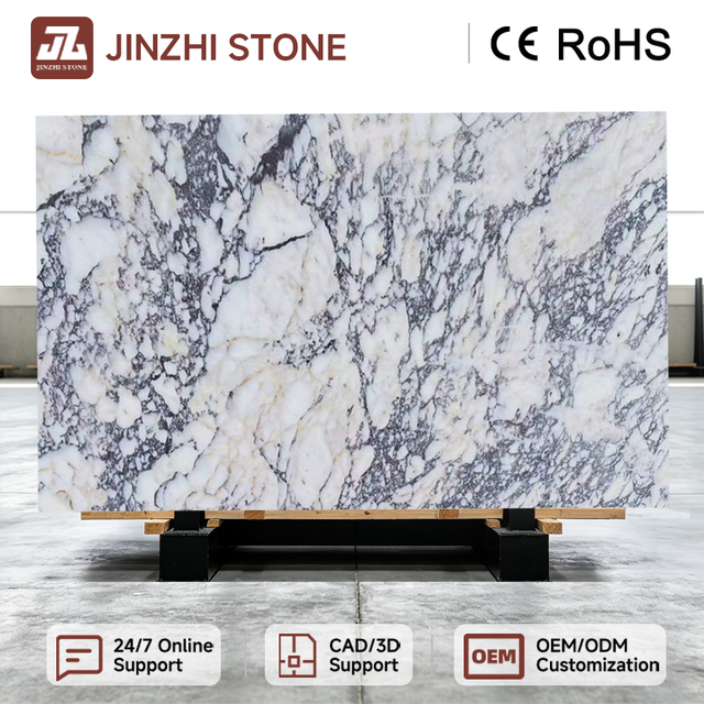Modern Italian Calacatta Viola Marble Kitchen & Dining Wall Floor Tiles New Polished Purple Big Slab Waterproof 1 Year Warranty