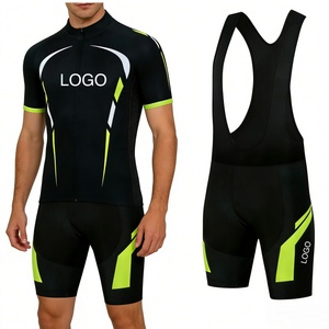 Ensemble Maillot et Short de Cyclisme GR Transfrontalier à Manches Courtes pour <span class=keywords><strong>Homme</strong></span>, Imprimé Léopard, en Spandex/Polyester, Respirant, pour l'Été - Product Image 1