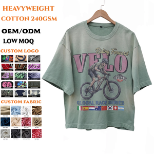 เสื้อยืดกราฟิกแบบกำหนดเอง ผ้าคอตตอนหนา 100% ทรงโอเวอร์ไซส์ สไตล์วินเทจ เสื้อผ้าสตรีทแวร์ ผู้ผลิตเสื้อยืดขายส่ง ยูนิเซ็กซ์ รุ่น 6627 - Product Image 1