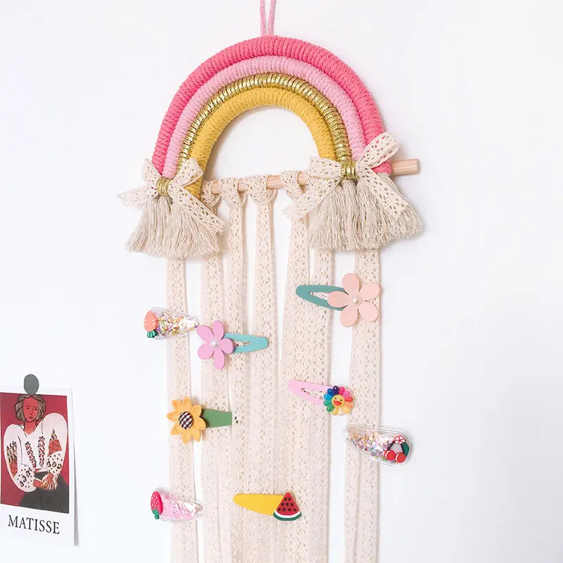 Rain Bow Hairpin Hair Clip Storage Holders Wall Hangings Home Decor For Kids Hair Accessories Decor Wall Hang