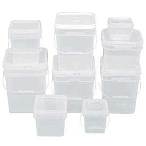 Cubos cuadrados de plástico PP de grado alimenticio de 20 litros al por mayor con tapas reciclables con logotipo personalizado para tambores de almacenamiento de alimentos cubos y barriles - Product Image 2