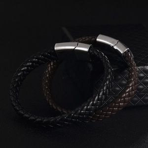 SL017 <span class=keywords><strong>Bracelet</strong></span> en peau de vache tissage bijoux pour hommes en <span class=keywords><strong>cuir</strong></span> véritable tissage à la main en <span class=keywords><strong>cuir</strong></span> <span class=keywords><strong>Bracelet</strong></span> pour hommes en gros - Product Image 6