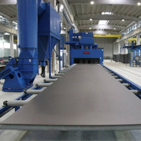 Máquina de limpieza y pintura en aerosol abrasiva tipo transportador de rodillos para acero estructural de haz H