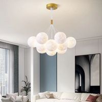 Lustre en verre sphérique de luxe nordique APCITL avec finition LED noir/or pour la maison et les restaurants