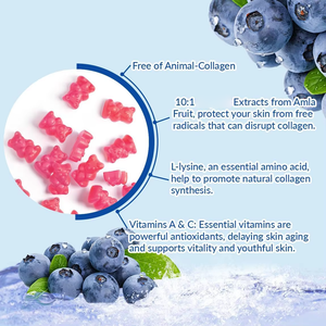 Gomitas estimuladoras de colágeno sin azúcar más vendidas con vitaminas, extracto de fruta <span class=keywords><strong>Amla</strong></span>, suplemento dietético para apoyar el crecimiento del cabello - Product Image 6