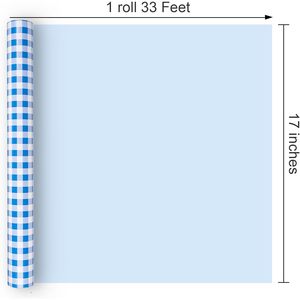 Blue Checkerboard Wrapping Paper 17 In X 32.8 Ft Double Side Reusable Gift <b>Wrap</b> For Multiple Occasions - Product Image 4