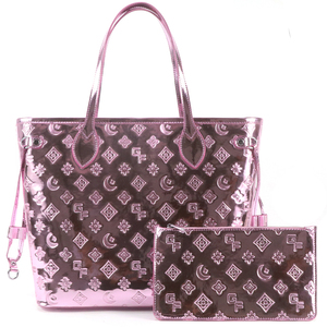 Custom OEM ODM Fashion Women's Handbags Metallic PU Leather Tote Bag and Bucket Bag Purse Set Applicable to Daily Life - Product Image 6