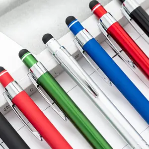 New Choice Fashion Design Stylus Personalized Custom Logo Ball Pens Ballpoint Fashion Writing Boligrafos Aluminum Pen