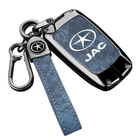Étui de protection en alliage de zinc et cuir pour clé de voiture JAC SOL Refine X8 A5 S4 S7 A5 X4 E10x, porte-clés et accessoires de sac