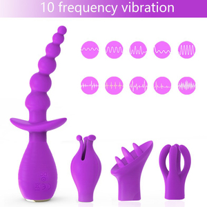 Ensemble de vibrateurs clitoridiens violets en silicone pour femmes, jouet de stimulation pour adultes, vente en gros - Product Image 4