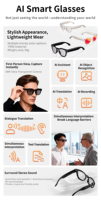 Lunettes Intelligentes MT3 AI Tendance 2026 avec Caméra 8MP, Traduction en Temps Réel, Matériau TR90 Ultra Léger, Lunettes de Soleil Intelligentes