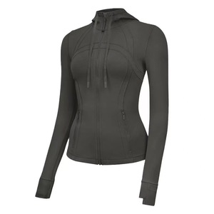Autumn and Winter New Women's Sports Jacket Women's Slim Zipper High Elastic Running Long Sleeves <b>Top</b> Yoga <b>Top</b> - Product Image 5