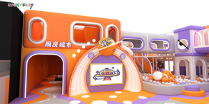 Parco Giochi Commerciale al Coperto in Plastica per Bambini, Casetta per Giochi di Ruolo con Mobili e Giocattoli Interattivi - Product Image 3