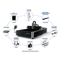 Máquina de Corte Láser de Fibra de Alta Velocidad con Software de Control CNC, para Metal, Compatible con Fuente Fuji y HIWIN