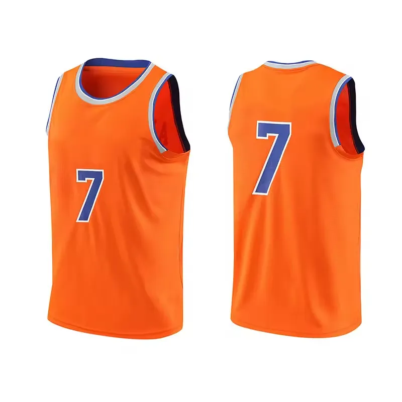 Großhandel Polyester Basketballtrikot Rückenhemden Einfarbigkeit Jugend Sport Mannschaft Sportbekleidung Trikot für Herren