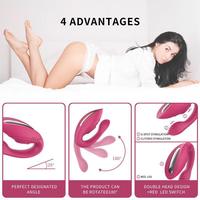 Double Ended G-Punkt Vaginal Stimulator U-förmiger tragbarer Vibrator Sexspielzeug für Frauen Fernbedienung Flapping Vibrator für Paare
